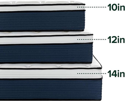 ZINUS 10 Inch Comfort Support Hybrid Mattress [New Version], Twin, Fiberglass Free, Medium Plush, Motion Isolation, Certified Safe Foams & Fabric, Mattress in A Box