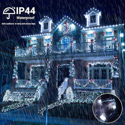 Quntis 164ft 2000 LED Cluster Christmas String Lights - 8 Modes Christmas Tree Lights - Outdoor Waterproof Dark Green Wire Christmas Lights Plug in for Holiday Wedding Party Home Decor, White
