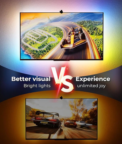 DecTok TV LED Backlight 15.5ft - TV Lights That Change with Screen for 55-75'' RGB LED Strip Light Cuttable with Smart App Control Game & Music Sync Color Changing Light for Halloween Home Decorations
