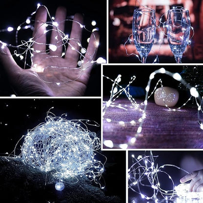 Solar String Lights Outdoor, Upgraded 2-Pack 80FT 200 LED Solar Twinkle Light for Outside, Waterproof Silver Wire 8 Modes Solar Fairy Lights for Garden Patio Tree Christmas Party Wedding (Cool White)