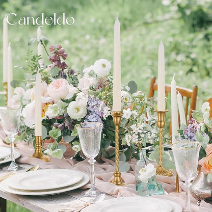 Candlestick Candle Holders Gold: Tall Taper Candles Stick Holder Wedding Decor Set of 10 Dinning Table Centerpiece Vintage Metal Candle Stand