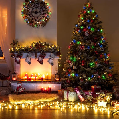 JMEXSUSS 250 LED Warm White and Multicolor Christmas String Lights Indoor Outdoor Waterproof for Garden Patio Party Halloween Christmas Decorations