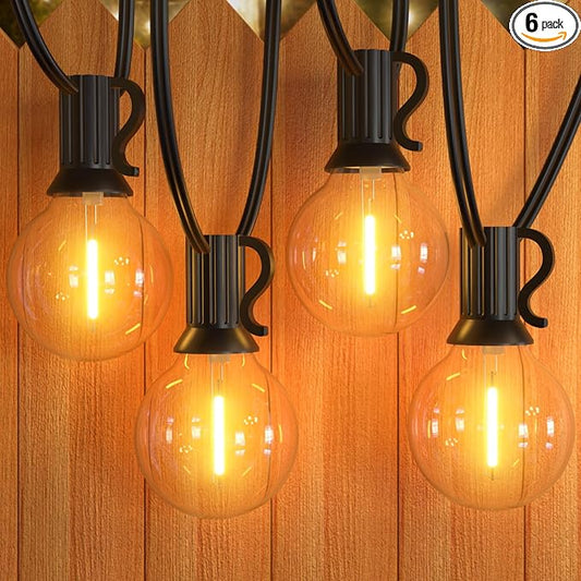 GPATIO Outdoor String Lights - 30FT Waterproof Patio Lights with 15+1 Dimmable Globe Bulbs 2700k Shatterproof for Backyard Gazebo Porch Garden