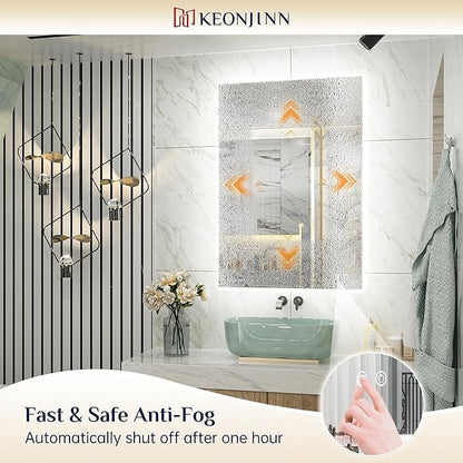 Keonjinn LED Backlit Mirror 96” x 36” Oversized Lighted Bathroom Mirror with UL Listed LED Driver, Large Stepless Dimmable Wall Mirror, Tempered Glass, CRI90+ Anti Fog Vanity Mirror with Backlights