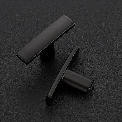 5 Pack Black Cabinet Knobs - Curved Cabinet Pulls Matte Black Knobs for Kitchen Cabinet Drawer Solid Dresser Knobs for Cabinet Hardware 1-3/4 Inch Length Single Hole