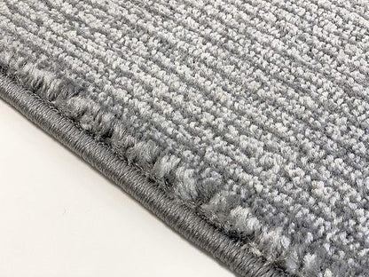 Custom Length Cut to Size Wide Width Carpet Runner Rug for Hallways, Skid Resistant Latex Rubber Backed, 31 inch Wide X Customized Length, Stripe Grey, 31 inch X 9 feet