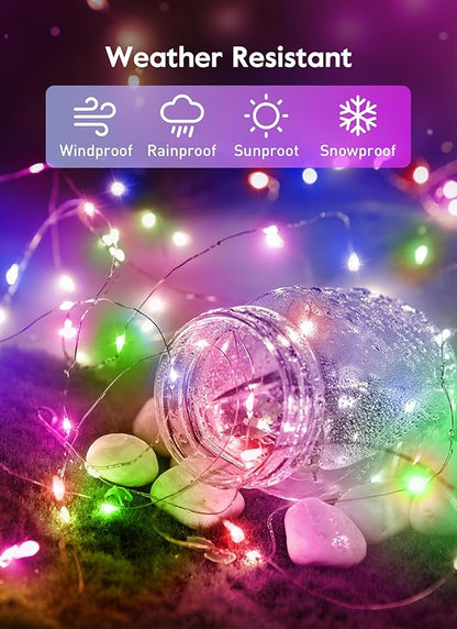Minetom USB Fairy Lights Plug in, 66Feet 200 LED Twinkle String Lights with Remote and Timer, Waterproof 8 Modes Starry Lights for Indoor Wreath DIY Party Wedding Christmas Decoration, Multicolor