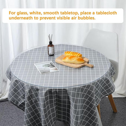 Easy Easy Life 16 Inch Clear Round Table Cover Protector 1.5mm Thick Table Protector for Dining Room Waterproof Plastic PVC Vinyl Tablecloth Cover Circle Tabletop Protective Pad for Furnture Surface