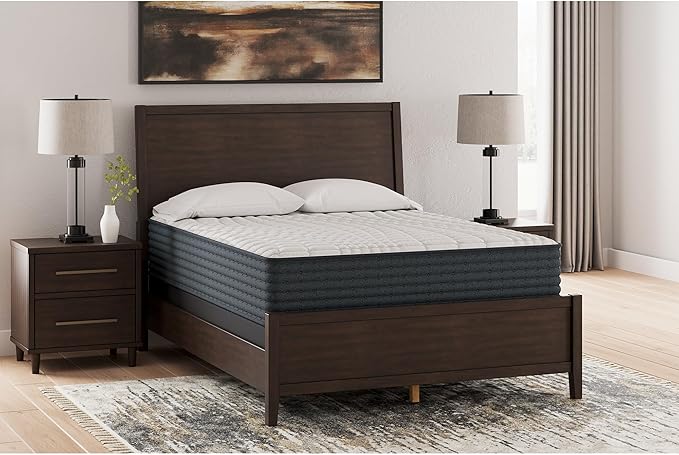 Signature Design by Ashley Hybrid 1200 12" Firm Moisture Wicking Mattress with Charcoal-Infused Gel Memory Foam,Edge Support for Pressure Relief and Temperature Regulating, Twin, Fiberglass Free