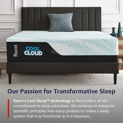 ROOST SLEEP Memory Foam Mattress, 14-Inch King – Cool Cloud Gel Foam Mattress with Plush Pressure Relief and Breathable Comfort – Ideal for Cooler, Deeper Sleep