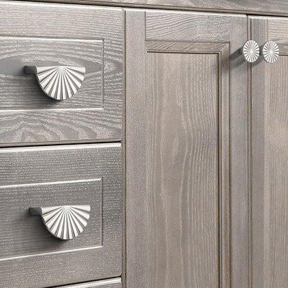 10 Pack 3 Inch (76mm) Nickel Cabinet Pulls Cup Flat Drawer Handles Kitchen Cupboard Pull Bathroom Dresser Sunflower Handle Unique Hardware for Furniture Door Wardrobe Hardware TYH-BN-10
