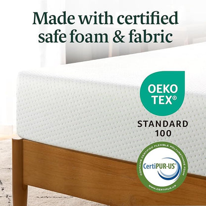ZINUS 8 Inch King Green Tea Memory Foam Mattress [New Version], Fiberglass free, Medium Firm Feel, Zoned Pressure Relief, Certified Safe Foams & Fabric, Mattress in A Box