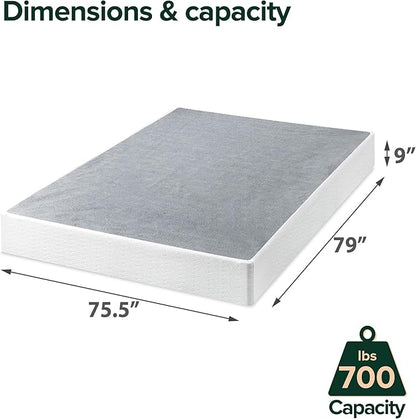 ZINUS 9 Inch Metal Smart Box Spring, Mattress Foundation, Strong Metal Frame, Easy Assembly, King