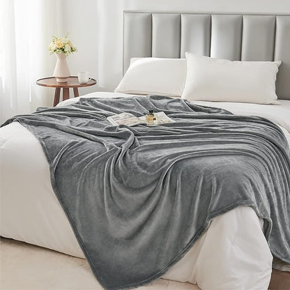 BEDELITE Fleece Blanket Grey Throw Blanket for Couch & Bed, Luxury Plush Cozy Fuzzy Blanket 50" x 60", Super Soft Warm Lightweight Throw Blanket for Travel Camping