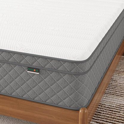 PurrJoys King XL Mattress, 12 Inch Hybrid King XL Size Mattress with Cooling Gel Memory Foam and Pocket Springs, CertiPUR-US Certified, Medium Firm