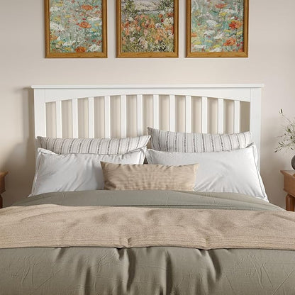 AFI, Mission Queen Solid Wood Headboard with Attachable Charger, White
