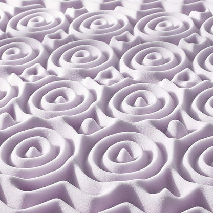 Mellow 2 Inch 5-Zone Memory Foam Mattress Topper, Soothing Lavender Infusion, Dorm Essentials, Full