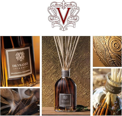 Dr. Vranjes - Oud Nobile 250 ml Diffuser + Double Pack of White Sticks (3 Pieces Bundle)- Luxury Home Fragrance, Made in Italy, Main Scent: Oriental, Olfactory Pyramid: Bergamot, Oud, Myrrh