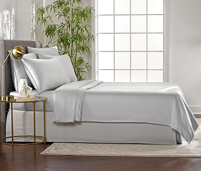 Twin XL Sheets by Pure Bamboo, Genuine 100% Organic Viscose Derived from Bamboo Bed Sheet Set, Luxuriously Soft & Cooling, Double Stitching, Lifetime Quality Promise (Twin XL, Silver Pearl)