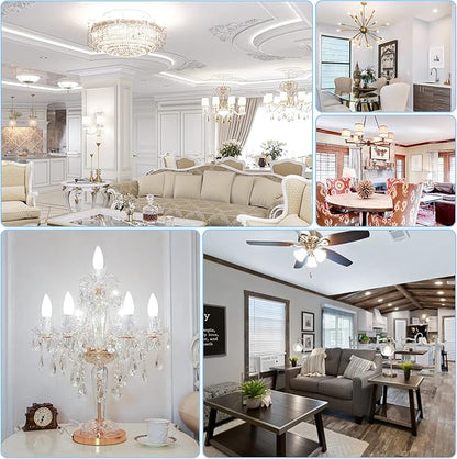 comzler 6W Candelabra LED Bulb, Small Base E12 LED Bulb 60 Watts Equivalent,Chandelier Light Bulbs Type B Light Bulb Daylight 5000K, Pack of 6, Non-Dimmable