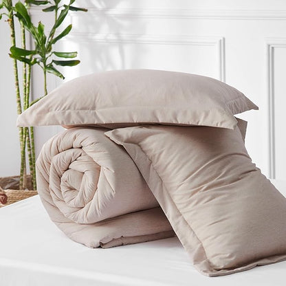 Bedsure King Size Comforter Set - Warm Taupe Soft Bedding for All Seasons, Cationic Dyed Bed Set, 3 Pieces, 1 King Size Comforter (104"x90") and 2 Pillow Shams (20"x36"+2")