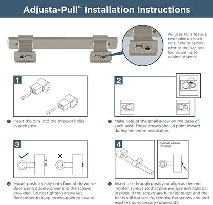Franklin Brass Adjusta-Pull (5-Pack) Adjustable Drawer Pulls | Fits 1-3/8 to 6-5/16 Inch Hole Centers | Modern Gold Cabinet Handles| Chamfered Edge P49107-117-B