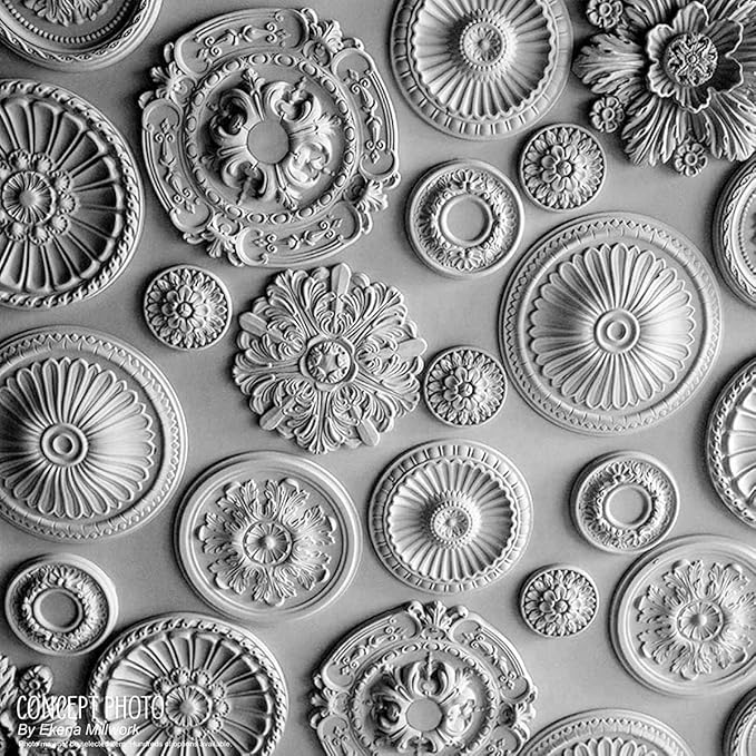 Ekena Millwork CM12BRBLF 12-1/2" x 3-7/8" x 3/4" Bradford Ceiling Medallion, Jet Black