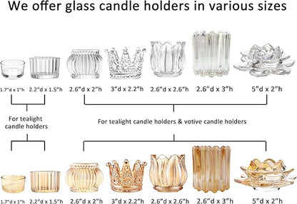 GOLDEAL 30 PCS Small Clear Glass Tealight Candle Holders,Tealight Holders Bulk Use for Weddings Parties Dinner,for 1.5" Tealight. as Well as Candle Mould…