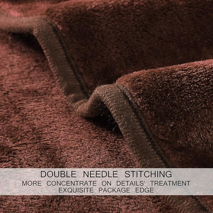 HOZY Soft Blanket Twin Size Fleece Warm Fuzzy Throw Blankets for The Bed Sofa Lightweight 350GSM Chocolate 66"*90"