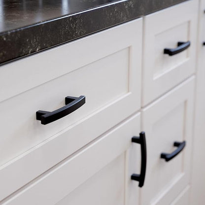 Franklin Brass Pierce (5-Pack) Cabinet Handles 3' Hole Center Matte Black Kitchen Drawer Pulls Dresser, Furniture Hardware P29519K-FB-B