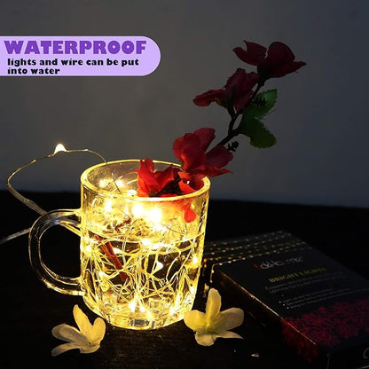 [6-Pack] 7Feet Starry String Lights,Fairy String Lights 20 Micro Starry LEDs On Copper Wire, 2pcs CR2032 Batteries Included,For Wedding Centerpiece,Party,Christmas Table Decor(Copper Warm White)
