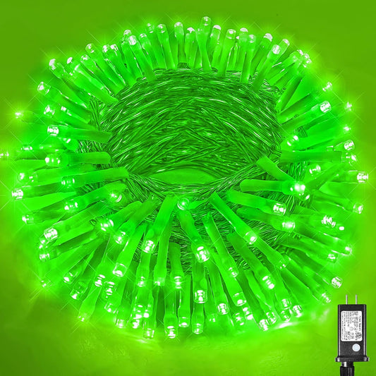 Vivideal 200 LED String Lights Indoor 66FT Green Christmas Lights Outdoor | Connectable Twinkle Fairy Lights Plug in 8 Modes Clear Wire for Classroom Xmas Tree Decorations