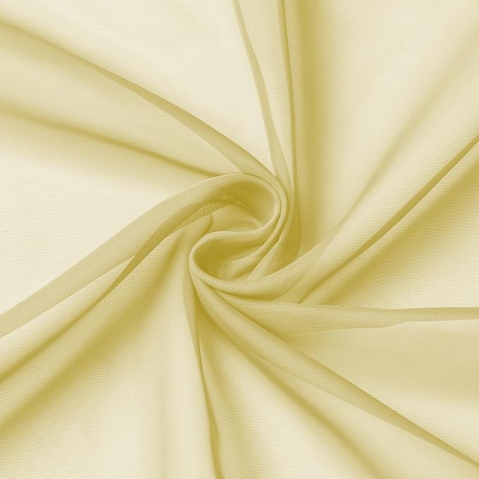 Aiyufeng Yellow Sheer Curtains 2 Panel Sets 84 Inches Long - Transparent Light Weight Soft Yellow Window Treatment Panels for Study Room/Living Room/Guest Room, Per Panel W40 X L84 inches