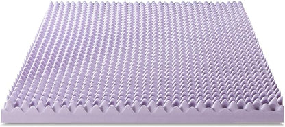 Best Price Mattress 4 Inch Egg Crate Memory Foam Mattress Topper with Soothing Lavender Infusion, CertiPUR-US Certified, Dorm Essentials, King