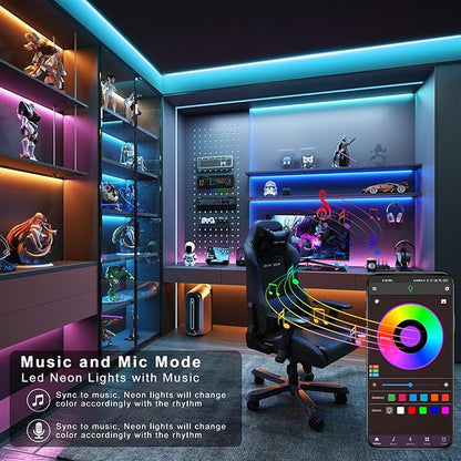 Led Lights for Bedroom 200 ft (2 Rolls of 100ft), Music Sync RGB Led Strip Lights with Remote App Control, Color Changing Led Lights for Room Home Kitchen Party Decor
