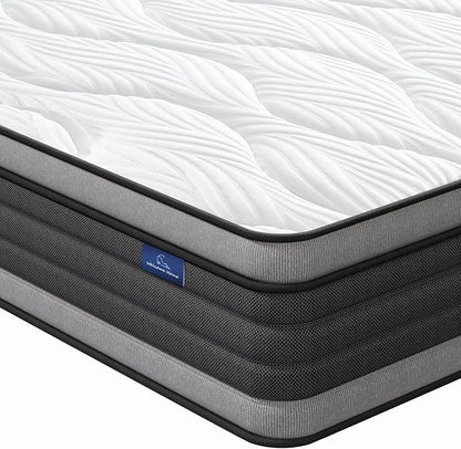 Vesgantti King Mattress, 10 Inch Hybrid King Size Mattress with Memory Foam and Individually Pocket Spring, Pressure Relief and Supportive, Medium Firm Feel, Mattress in a Box