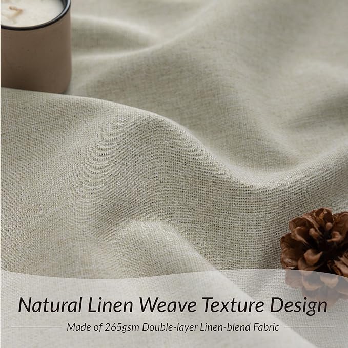 KangBang 95 Inch Blackout Curtains Pinch Pleated Drapes for Living Room, Energy Efficient Linen Textured Window Panels for Bedroom Dorm, Soft & Vertical Home Decor, 52x95 Inch, Linen