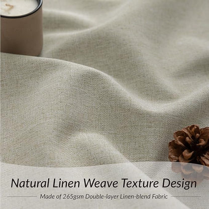 KangBang Extra Wide Pinch Pleated Blackout Curtains 84 Inch Length 2 Panels Set, Thermal Insulated Linen Curtains for Sliding Door Living Room, Elegant Pleat Draperies with Hooks,60x84, Linen