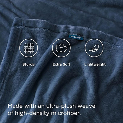 Bedsure GentleSoft Fleece Bed Blankets Full Size Mineral Blue - Soft Lightweight Plush Fuzzy Cozy Luxury Blanket Microfiber, 84x90 inches