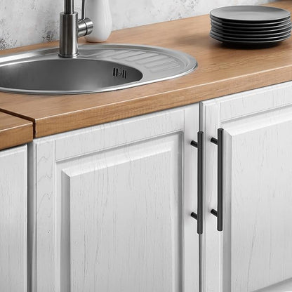 JOY DECOR 20 Pack Cabinet Handles, Black Cabinet Pulls, 6-1/4 in Hole Center Kitchen Hardware, Stainless Steel T Bar Handles for Dresser Drawers