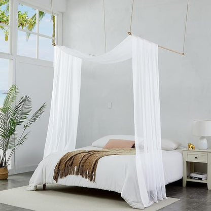 Warm Home Designs Extra Long White Sheer Window Scarf. Valance Scarves are 54 X 216 Inches. Great As Wedding Arch Draping Fabric, Bed Canopy Or for Decorative Project. AM White 216"