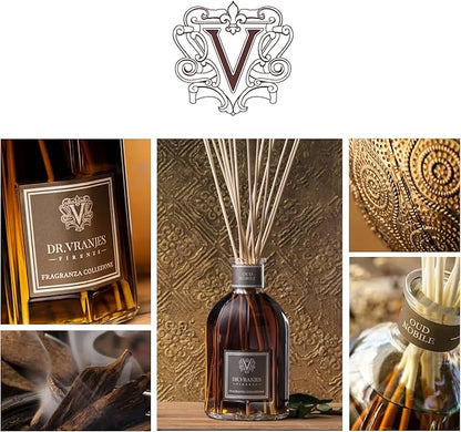 Dr. Vranjes - Oud Nobile 250 ml Reed Diffuser + Elegant Shopping Bag, Luxurious Home Fragrance, Woody & Resinous Notes, Made in Italy