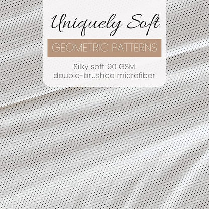 Linen Market Double-Brushed Patterned Microfiber Queen Sheet Set 4 Piece – Oeko-TEX Certified Ultra Soft & Wrinkle-Free - 16" Deep Pocket Sheets - Easy Care Queen Size - Stippled Gray