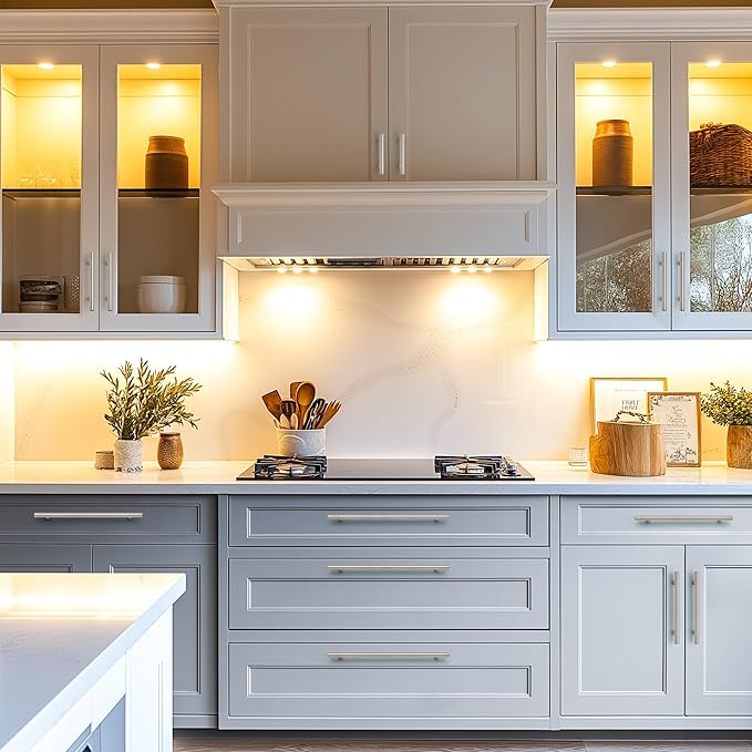 JOY DECOR 45 Pack Cabinet Handles, Brushed Nickel Cabinet Pulls, 7-1/2 in Hole Center Kitchen Cabinet Handles, Stainless Steel T Bar Handles for Dresser Drawers
