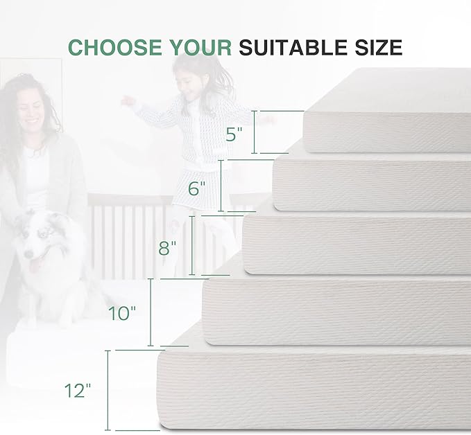Full Mattress in a Box, 10 inch Mattresses for Platform Bed Double Size Daybed Bunk, Green Tea Memory Foam Medium Firm