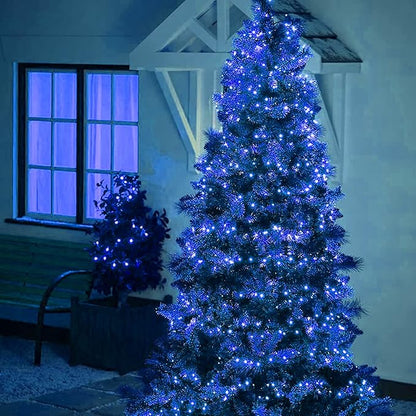 Dazzle Bright 132FT 400 LED Christmas Lights, Christmas String Lights Plug in with 8 Modes, Waterproof Christmas Decorations for Xmas Indoor Outdoor Party Home Tree Decor, Blue