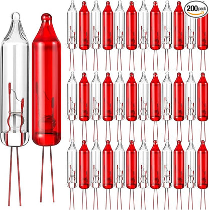 Mudder 200 Count 2.5V Christmas 50/100/150/200 Count Mini Incandescent Wire String Lights Replacement Bulbs Indoor/Outdoor Christmas Lights Decorations for Home Xmas Tree(Warm Red)