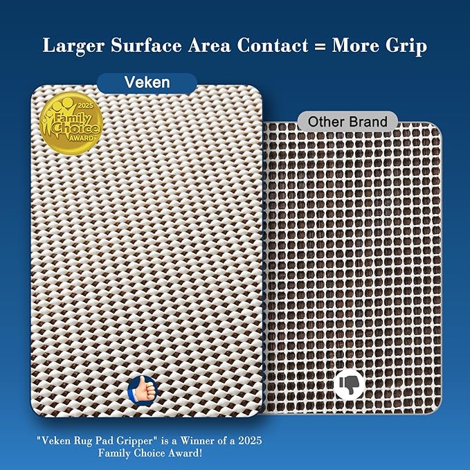 Veken Runner Rug Pad Gripper for Hardwood Floors, Non Slip 2.5x13 Ft Rug Pads for Area Rugs, Thick Rug Grippers for Tile Floors, Under Carpet Anti Skid Mat, Keep Your Rugs Safe and in Place