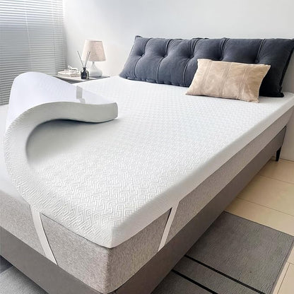 Airensky 4 Inch Memory Foam Mattress Topper, Cooling Gel Infused High Density Full (45"x75") Topper with Removable Skin-Friendly Cover, Bed Topper for Pressure Relief Back Pain, CertiPUR-US Certified