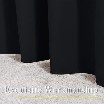 NICETOWN Black Out Curtains 110 inches Long, Grommet Thermal Insulated Blackout Curtains Privacy Window Treatments Sound Reducing for Bedroom/Living Room, W66 x L110, 2 Panels